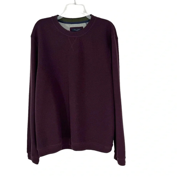 Ted Baker London Tricks Slim Fit Quilted Jersey Sweatshirt Burgundy Size XXL - Picture 4 of 11